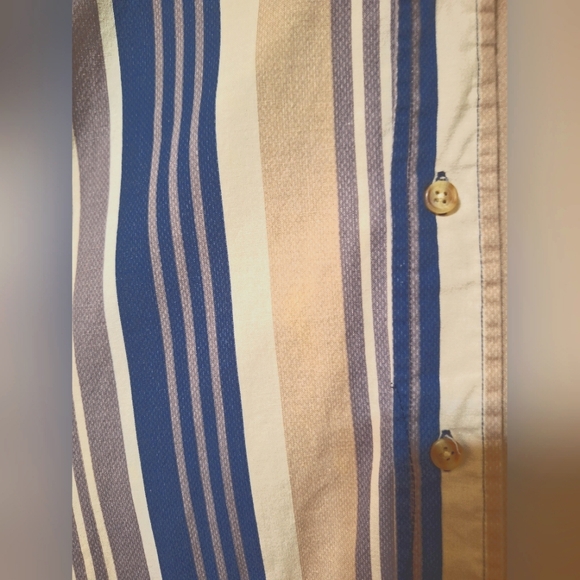 VINTAGE Northwoods Great Outdoors Large Blue Stripped longsleeve button-down men - Picture 4 of 5